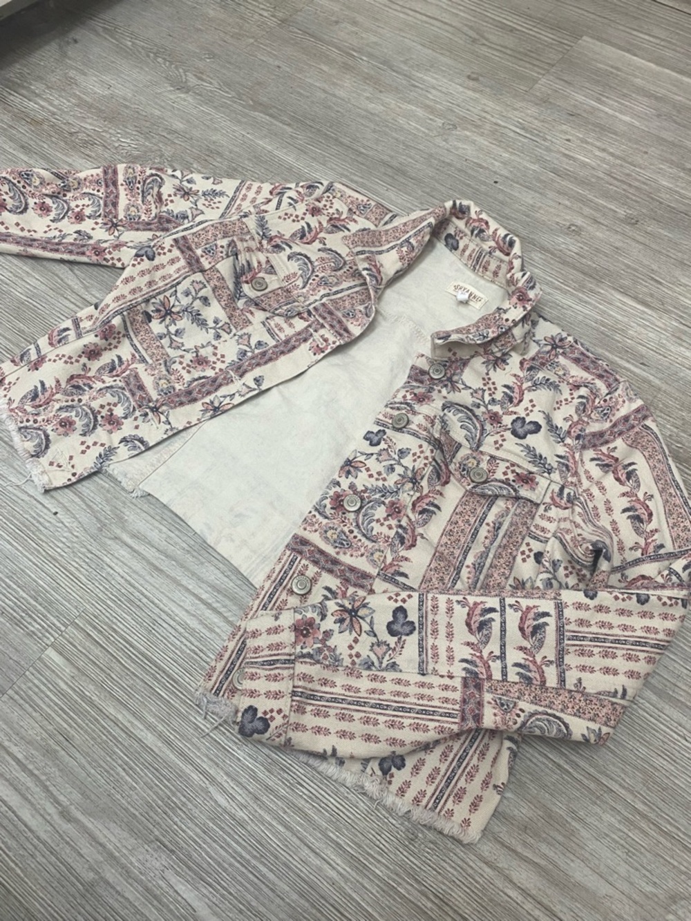 Shyanne Cream Jacket with Dusty Rose & Navy Accents